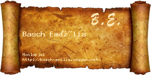 Basch Emília névjegykártya